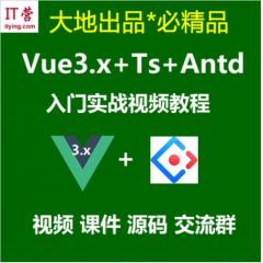 Vue3.x教程_Vue3.x+Ts+Vuex+Antd Ui框架入门进阶视频教程(34讲)-大地老师